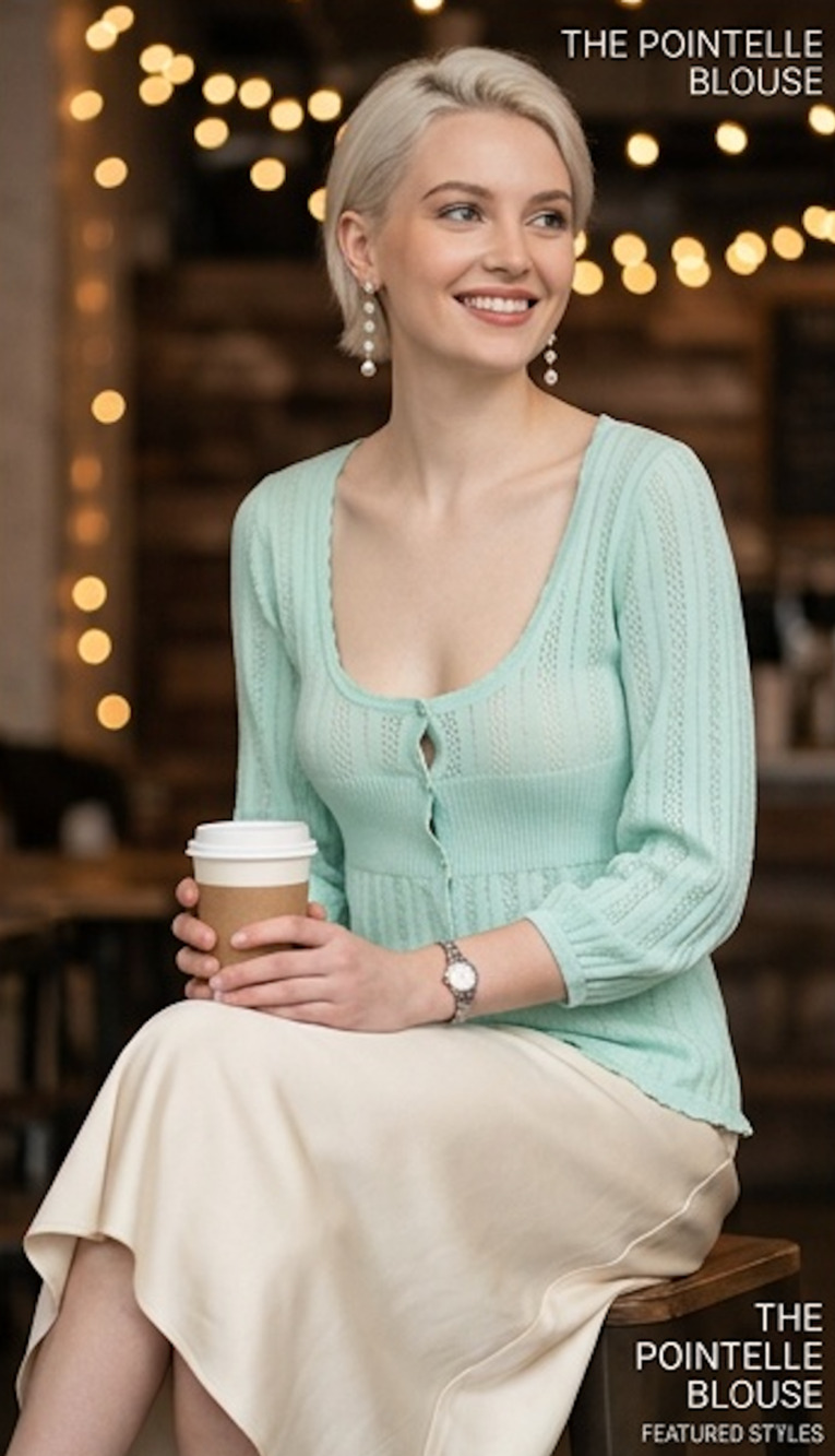 Halogen Women's Mint Green Pointelle Knit Button-Up Cardigan Sweater